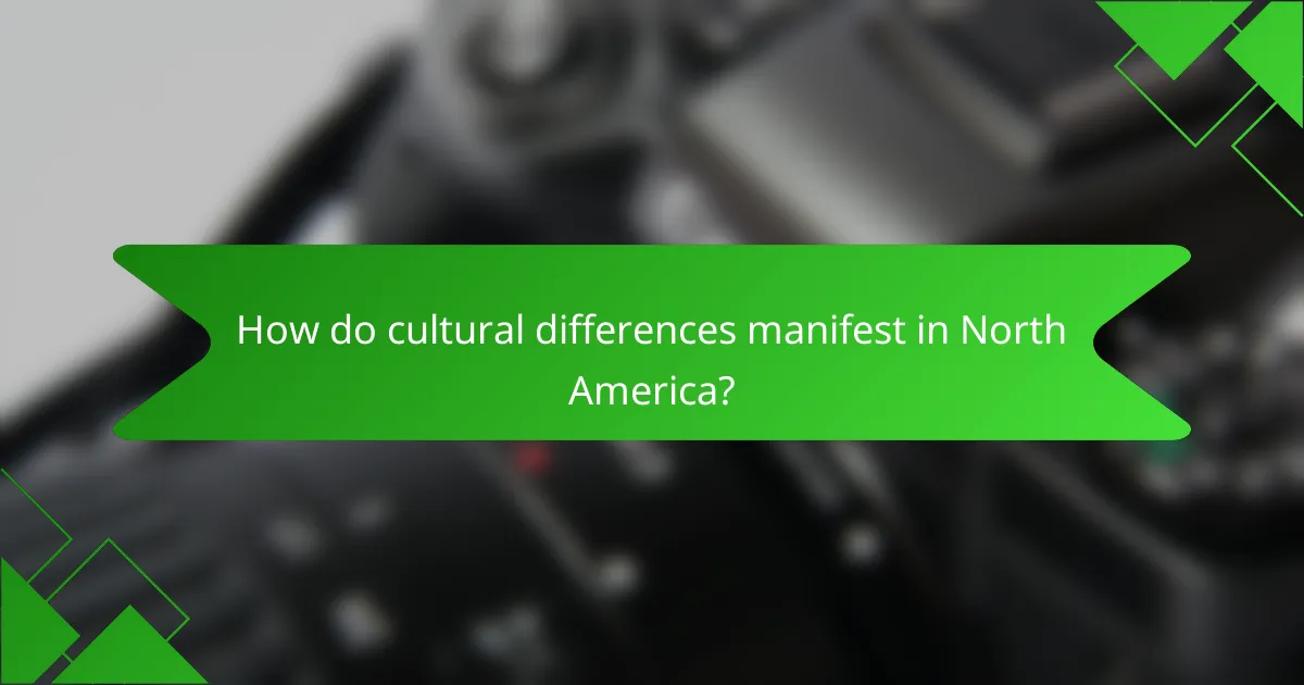 How do cultural differences manifest in North America?