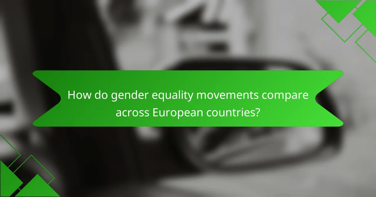 How do gender equality movements compare across European countries?
