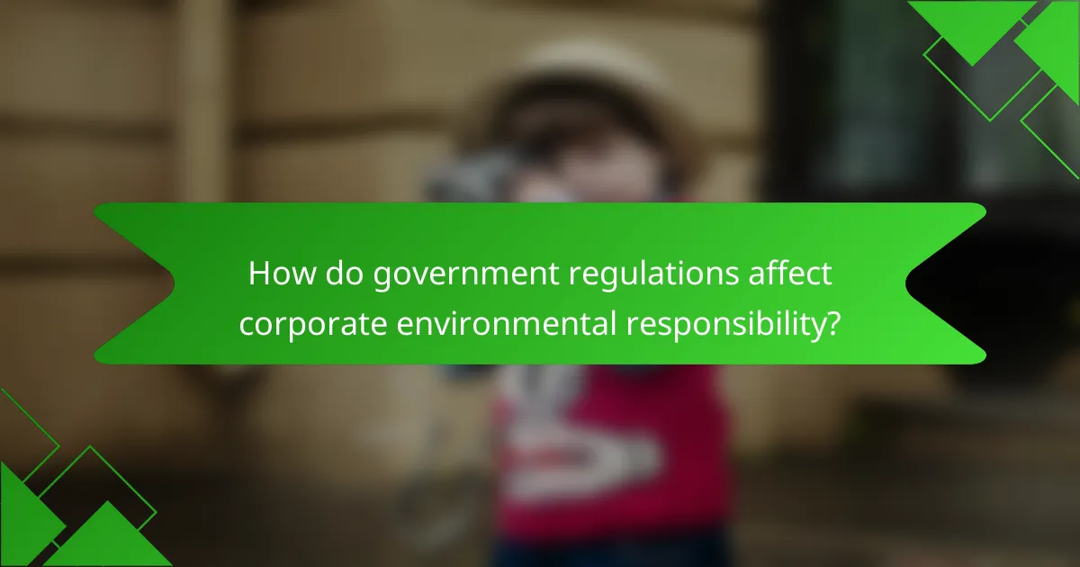 How do government regulations affect corporate environmental responsibility?