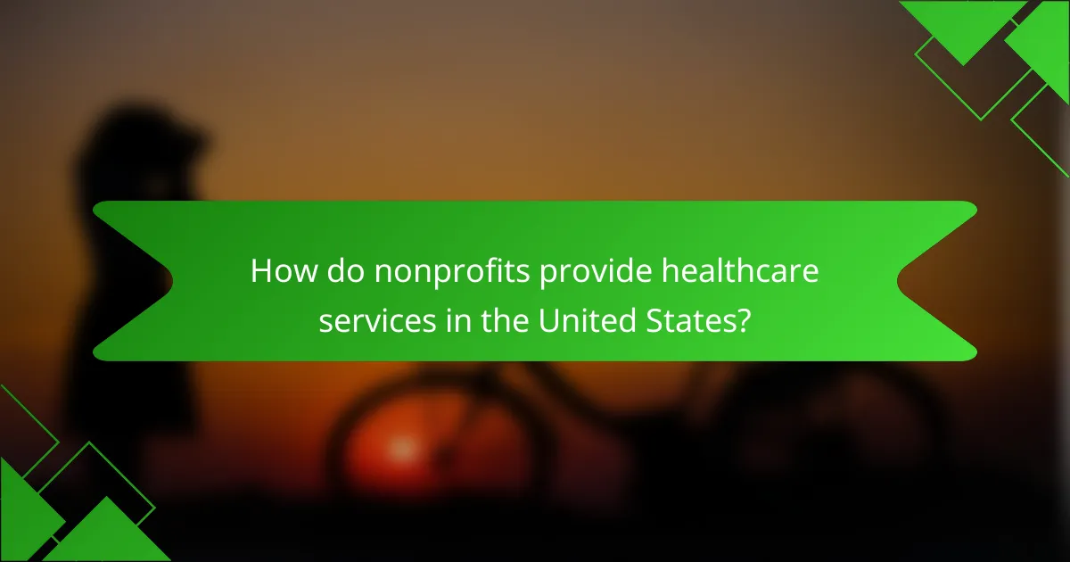 How do nonprofits provide healthcare services in the United States?
