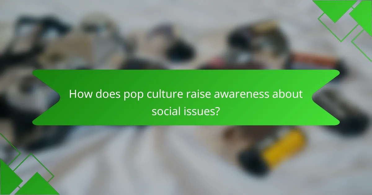 How does pop culture raise awareness about social issues?