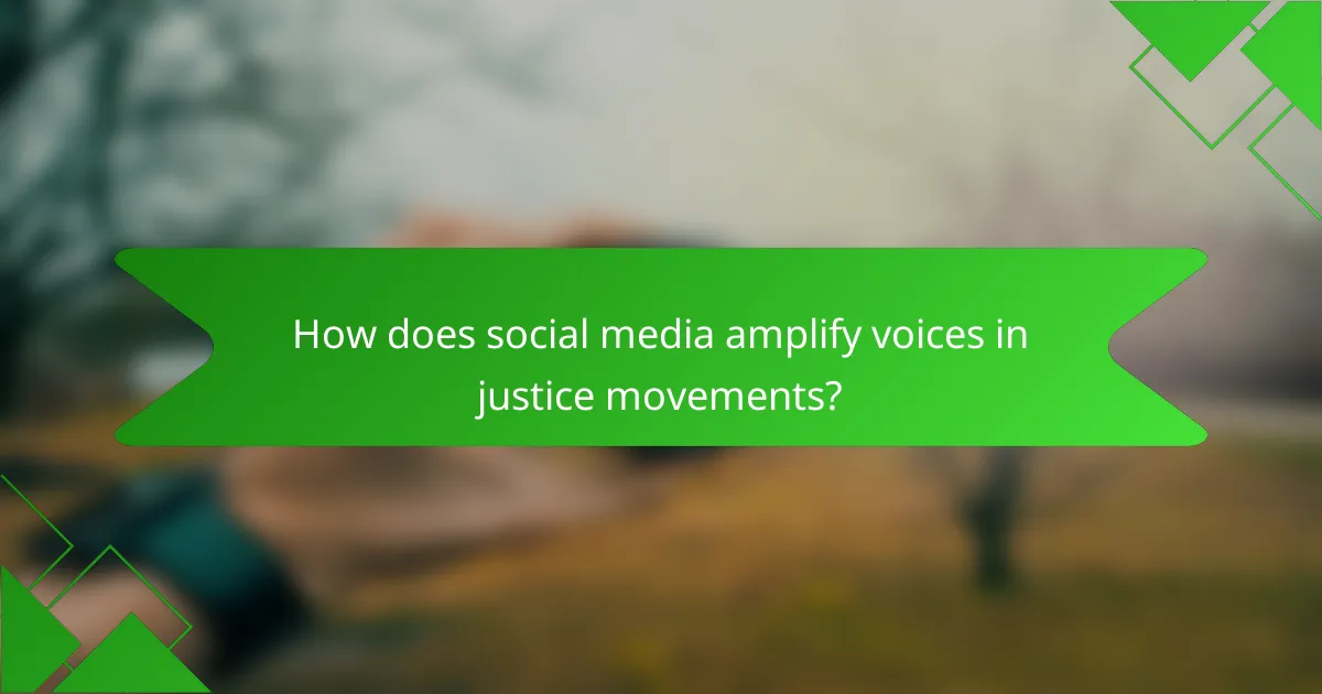 How does social media amplify voices in justice movements?