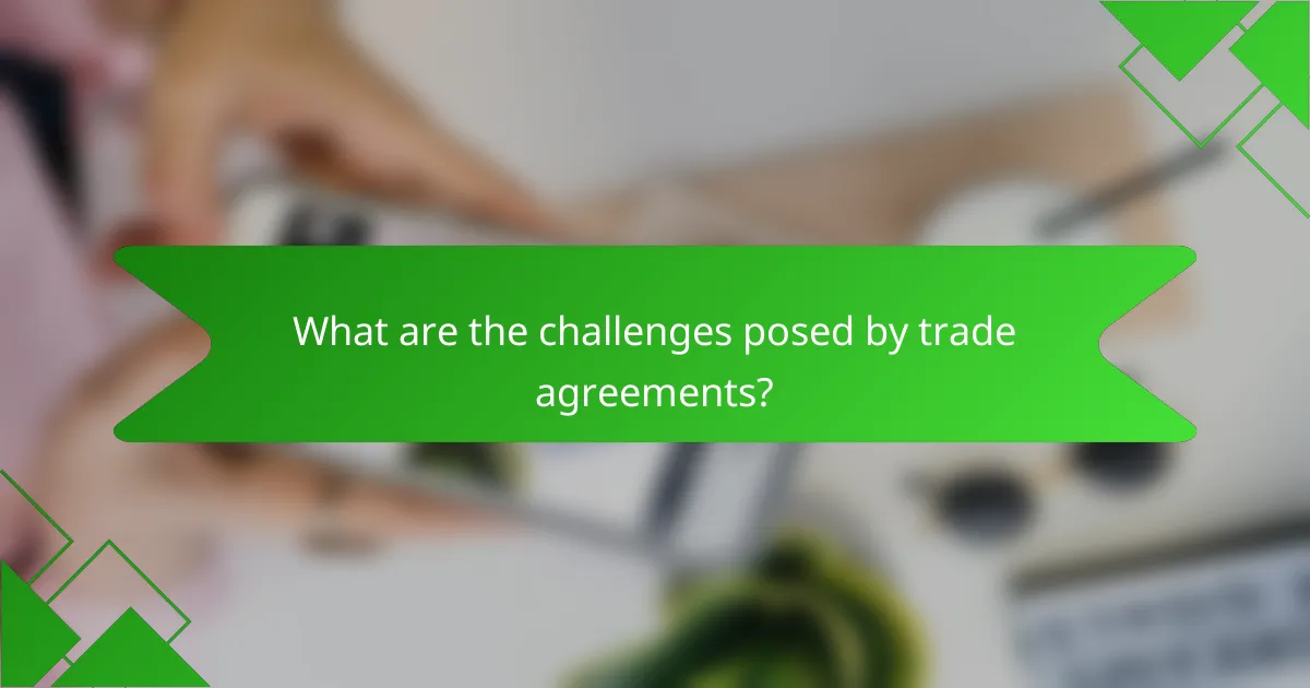 What are the challenges posed by trade agreements?