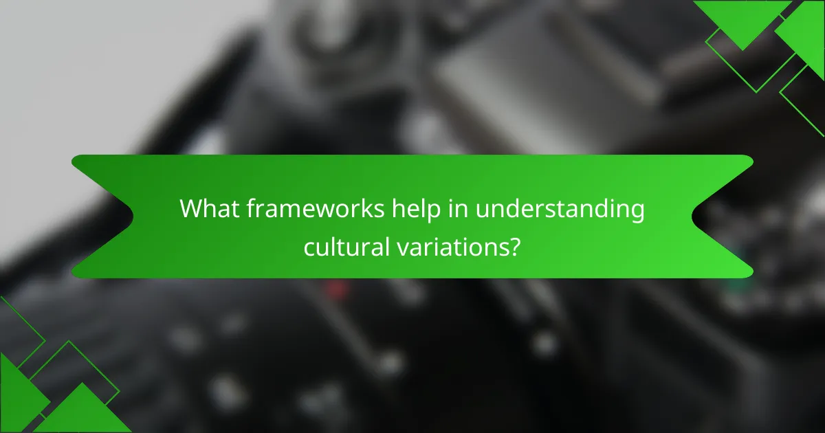 What frameworks help in understanding cultural variations?