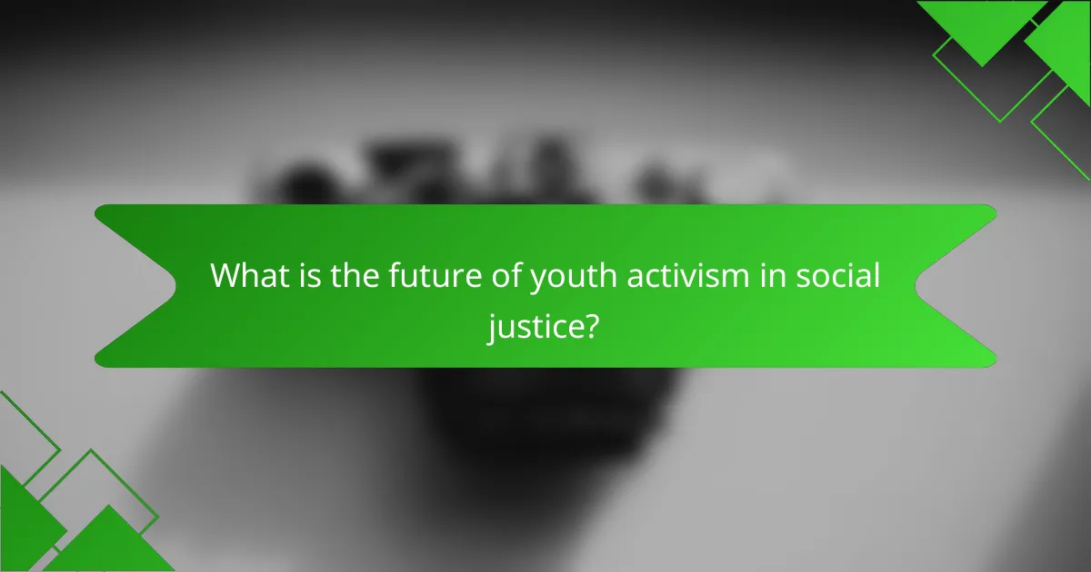 What is the future of youth activism in social justice?