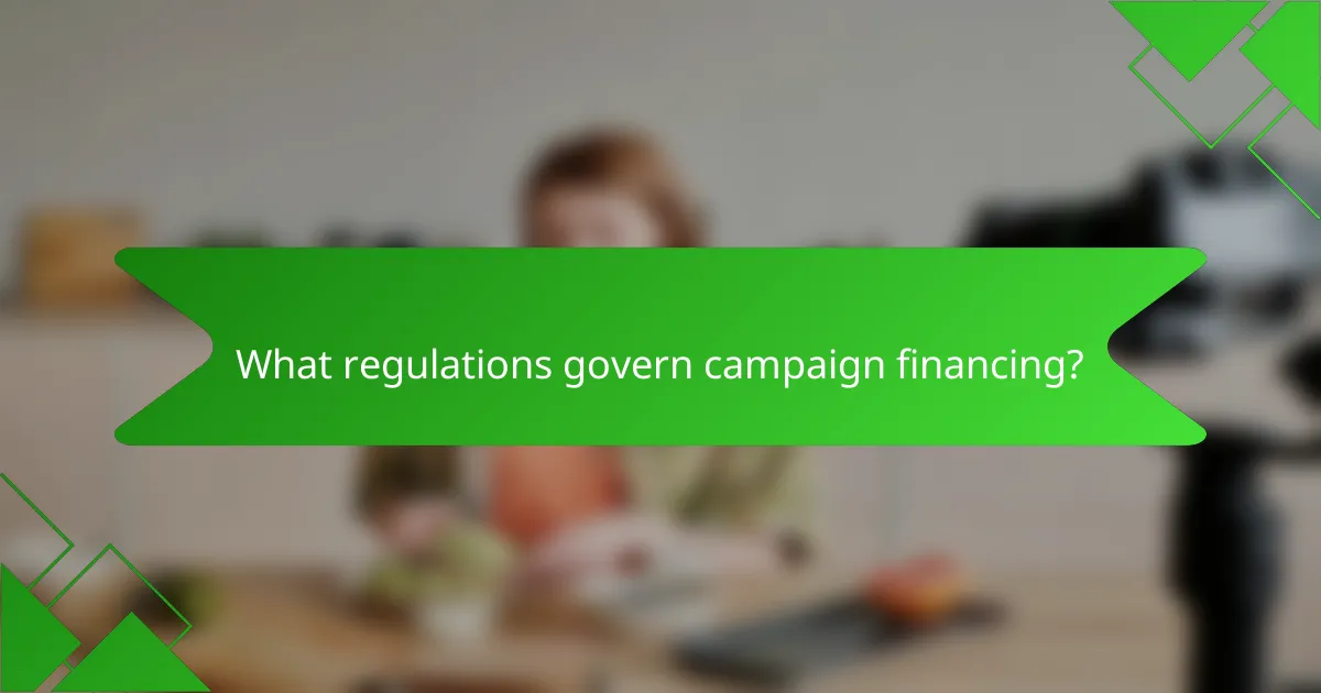 What regulations govern campaign financing?